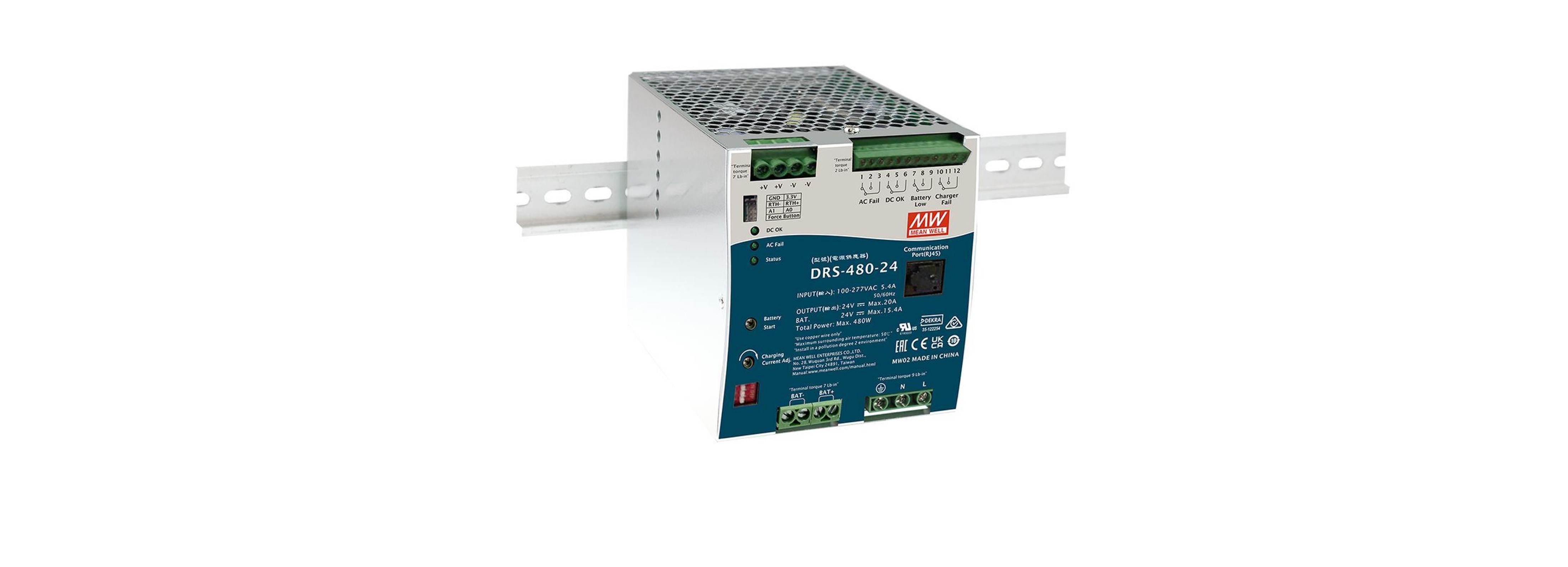 Série DRS-240/480 : Alimentation de sécurité intelligente tout-en-un de type rail DIN 240W / 480W